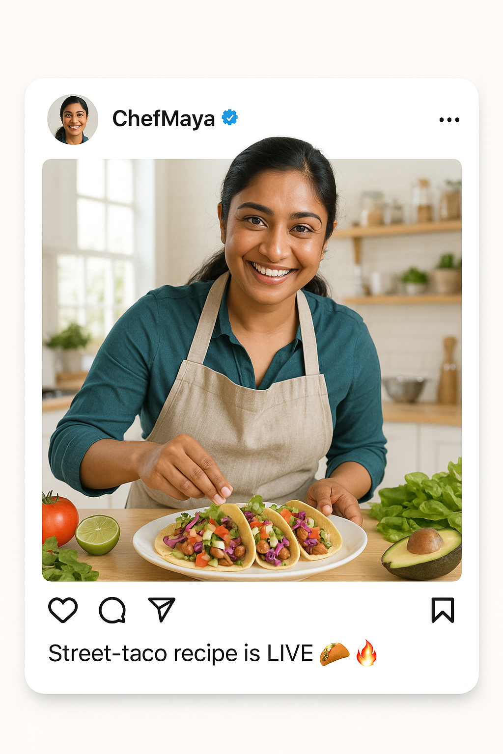 A chef presenting a dish